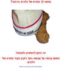 בעד ניקיון העיר מחרא של כלבים.