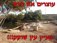 הפסקה מיידית של עבודות ההרס, במעיין עין-שוקק (עמק המעיינות).